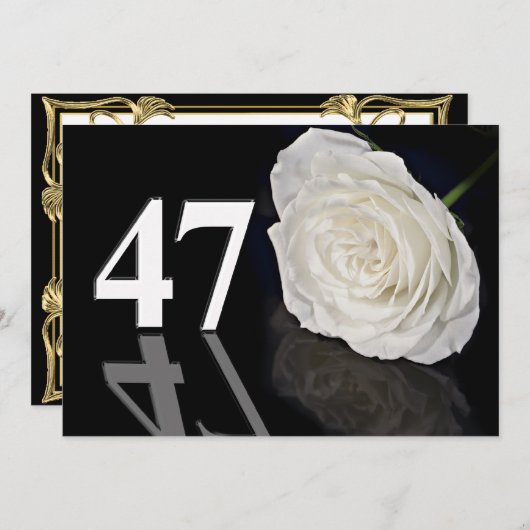 Invitation fête d'anniversaire 47 ans (Devant / Derrière)