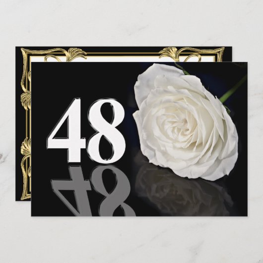 Invitation fête d'anniversaire 48 ans (Devant / Derrière)