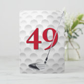 Invitation Fête d'anniversaire 49 ans sur le thème du golf (Debout devant)