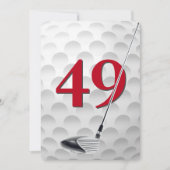 Invitation Fête d'anniversaire 49 ans sur le thème du golf (Devant)