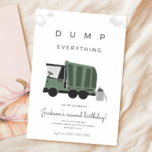 Invitation Fête d'anniversaire 4 ans camion à ordures