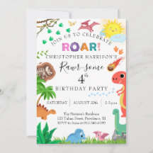 Fête d'anniversaire 4 ans de dinosaure Rawr-tastiq