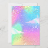 Invitation Fête d'anniversaire 4 ans Four Nado Rainbow Glitte (Dos)