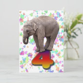Invitation fête d'anniversaire 4, avec éléphants h (Debout devant)