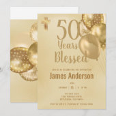 Invitation Fête d'anniversaire 50 ans  (Devant / Derrière)