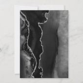 Invitation Fête d'anniversaire 50 ans Black Silver Agate Dark (Dos)