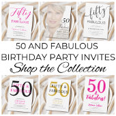 Invitation Fête d'anniversaire 50 ans et fabuleuse