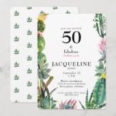 Invitation Fête d'anniversaire 50 ans et fabuleuse (Devant / Derrière)