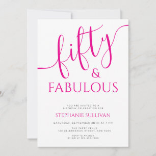 Invitation Fête d'anniversaire 50 ans et fabuleuse