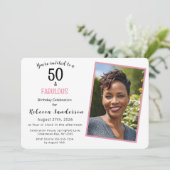 Invitation Fête d'anniversaire 50 ans et Fabuleuse Rose (Debout devant)
