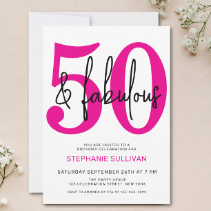 Invitation Fête d'anniversaire 50 ans Fifty et Fabuleux
