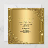 Invitation Fête d'anniversaire 50 ans Flocon de neige doré (Dos)