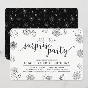 Invitation Fête d'anniversaire 50 ans - Floral Moderne Surpri