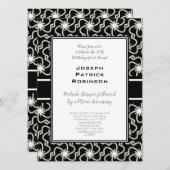 Invitation Fête d'anniversaire 50 ans Formal Black Tie Starli (Devant / Derrière)