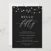 Invitation Fête d'anniversaire 50 ans Hello Fifty Moderne et  (Devant)