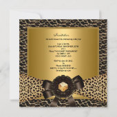 Invitation Fête d'anniversaire 50 ans Léopard doré Café marro (Dos)