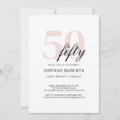 Invitation Fête d'anniversaire 50 ans Minimal et Fabuleuse Ro (Devant)