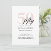 Invitation Fête d'anniversaire 50 ans Minimal et Fabuleuse Ro (Debout devant)