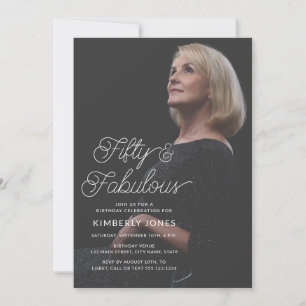 Invitation Fête d'anniversaire 50 ans Moderne Cinquante et Fa
