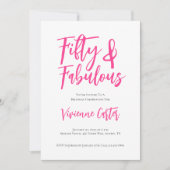Invitation Fête d'anniversaire 50 ans Moderne et Fabuleuse Ro (Devant)