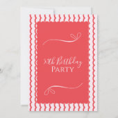 Invitation Fête d'anniversaire 50 ans Moderne Rose Rouge (Dos)