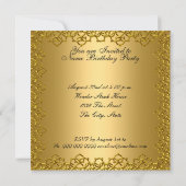 Invitation Fête d'anniversaire 50 ans or (Dos)