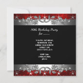Invitation Fête d'anniversaire 50 ans rouge 50 & Fabuleuse (Dos)