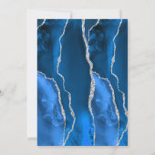 Invitation Fête d'anniversaire 50 ans Royal Blue Silver Agate (Dos)