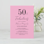 Invitation Fête d'anniversaire 50 ans Script Cinquante ans et (Debout devant)