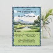 Invitation Fête d'anniversaire 50 ans thème golf hommes (Debout devant)