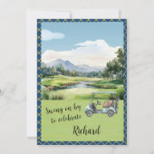 Invitation Fête d'anniversaire 50 ans thème golf hommes (Dos)
