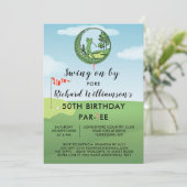 Invitation Fête d'anniversaire 50 ans thème golf hommes  (Debout devant)