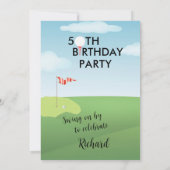 Invitation Fête d'anniversaire 50 ans thème golf hommes  (Dos)
