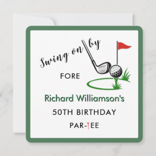 Invitation Fête d'anniversaire 50 ans thème golf hommes