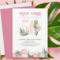 Fête d'anniversaire 50 ans Tropical Rose Protea Nu