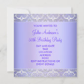 Invitation fête d'anniversaire 50 ans Violet (Dos)
