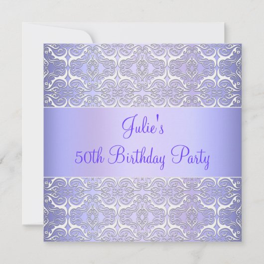 Invitation fête d'anniversaire 50 ans Violet (Devant)