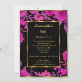 Invitation Fête d'anniversaire 50e Gold rose Flower Floral (Devant)