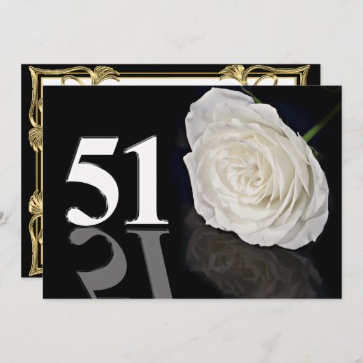 Invitation fête d'anniversaire 51 ans (Devant / Derrière)