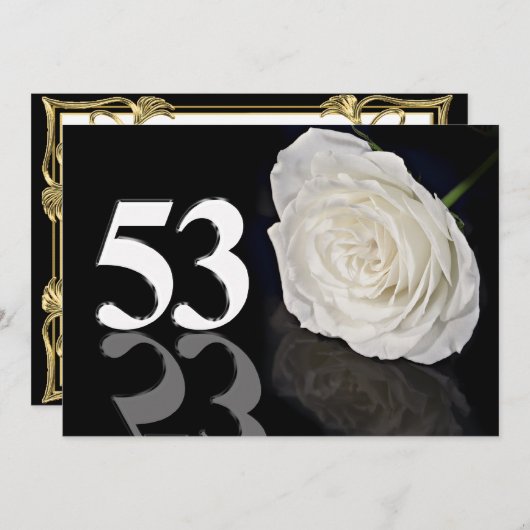 Invitation fête d'anniversaire 53 ans (Devant / Derrière)