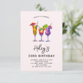 Invitation Fête d'anniversaire 53 ans Cocktails à l'aquarelle (Debout devant)