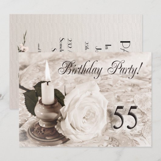 Invitation fête d'anniversaire 55 ans (Devant / Derrière)