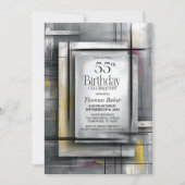 Invitation Fête d'anniversaire 55 ans Gris Moderne (Devant)