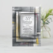 Invitation Fête d'anniversaire 55 ans Gris Moderne (Debout devant)