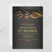 Invitation Fête d'anniversaire 55 ans Orange Moderne (Devant)