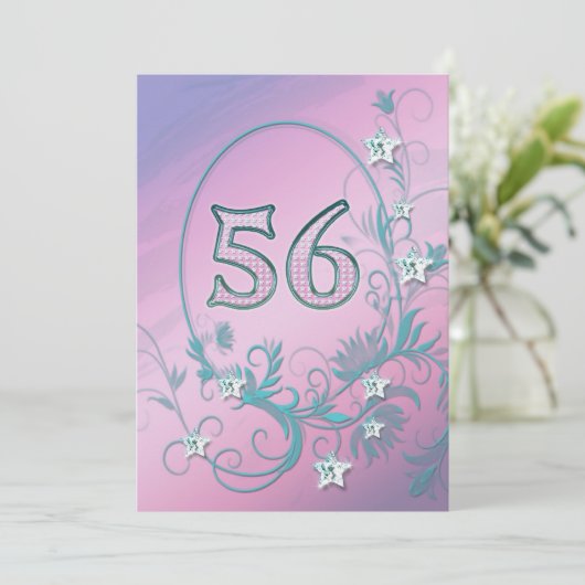 Invitation fête d'anniversaire 56 ans (Debout devant)