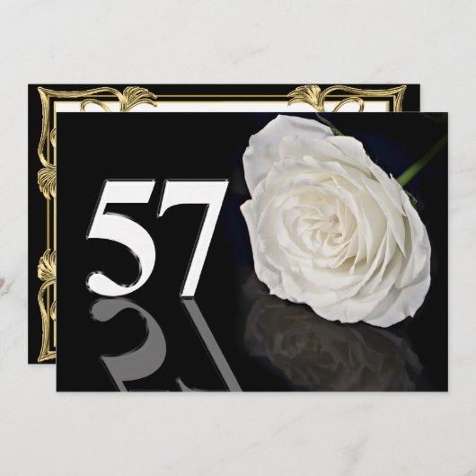 Invitation fête d'anniversaire 57 ans (Devant / Derrière)