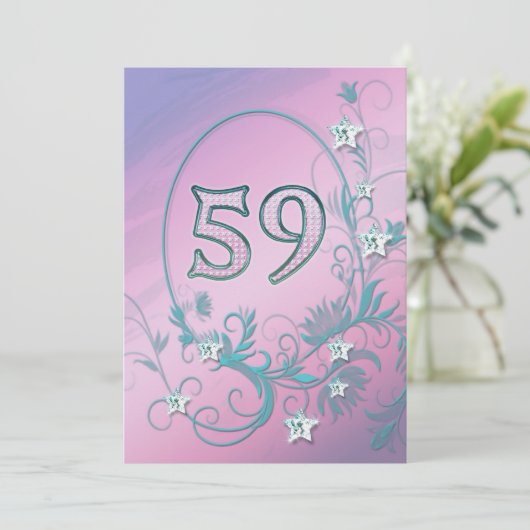 Invitation fête d'anniversaire 59 ans (Debout devant)