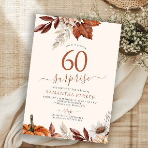 Invitation Fête d'anniversaire 60 ans automne