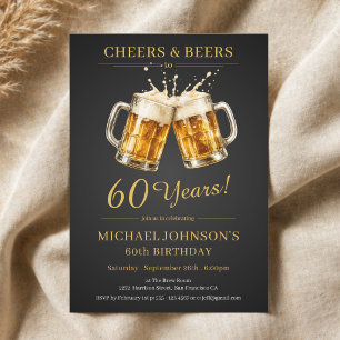 Invitation Fête d'anniversaire 60 ans Élégants Cheers and Be
